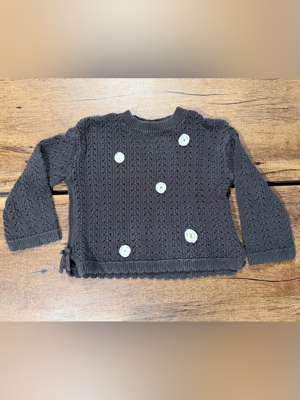 Little Co crochet daisy sweater